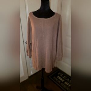 Women's Brown Tunic Waffle Knit. XL